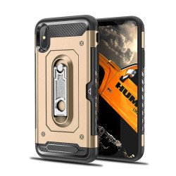 iPhone X (Ten) Rugged Kickstand Armor Case with Card Slot (Gold) iPhone X (Ten) Rugged Kickstand Armor Case with Card Slot (Gold)
